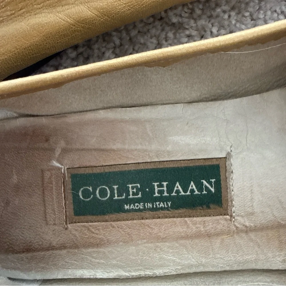 Cole Haan Gold Leather Loafers Size 9B